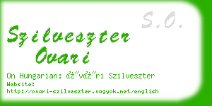 szilveszter ovari business card